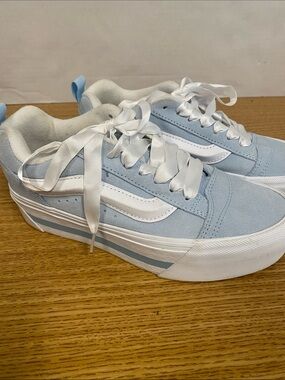 Women’s Vans Light Blue & White Platform Sneakers